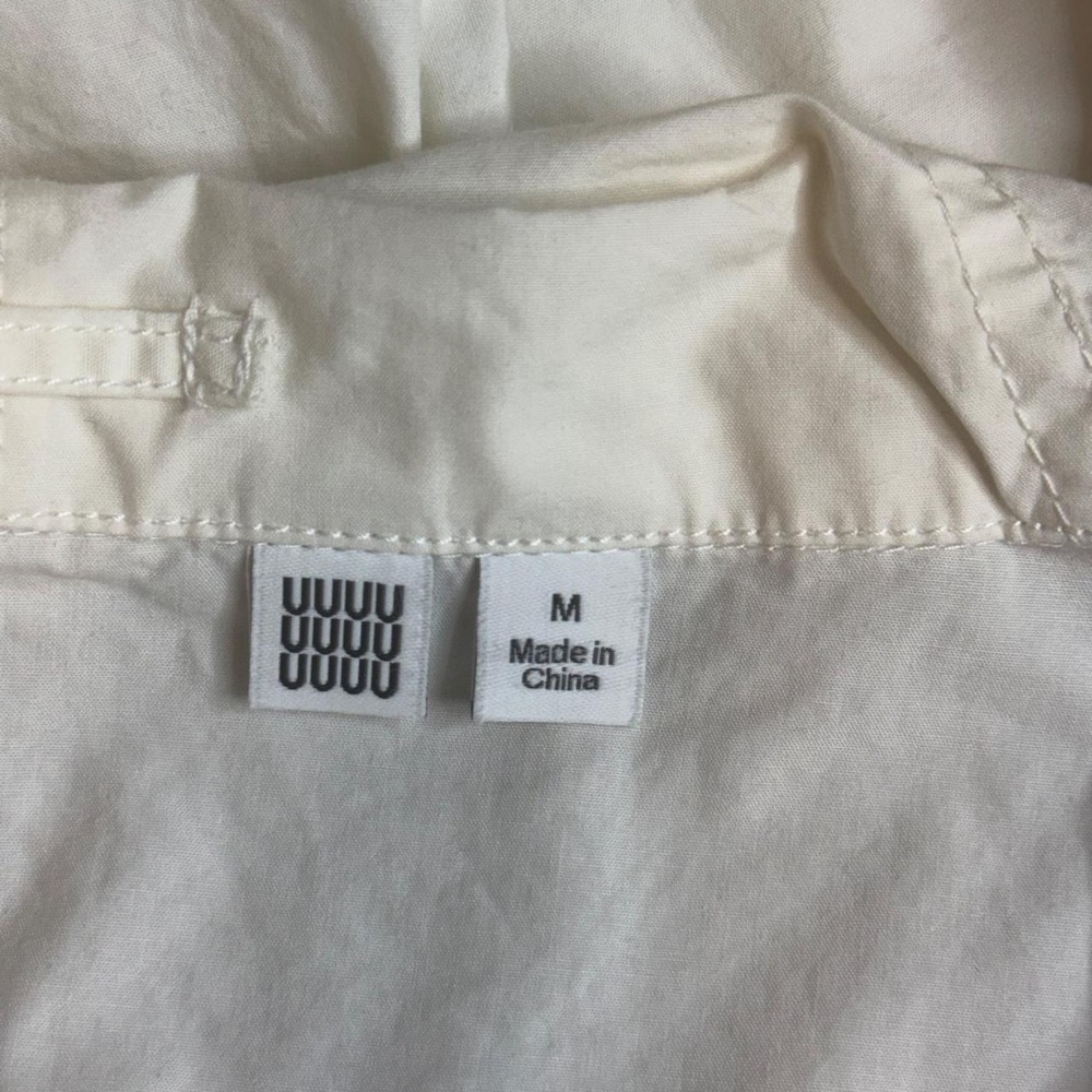 Uniqlo White Cotton Hooded Utility Parka Jacket Size M Minimalist - Picture 5 of 8